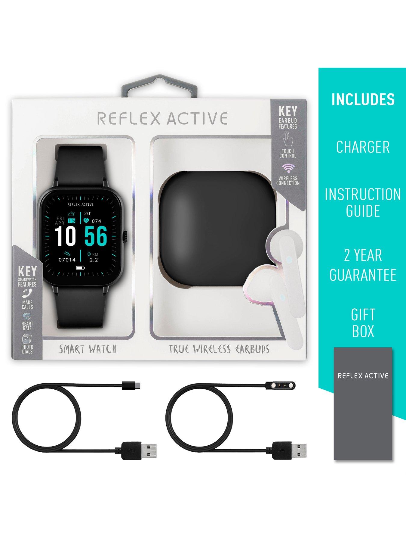 Image 6 of 8 of Reflex Active Series 17 Black Strap Smart Watch and True Wireless Sound Earbud Set