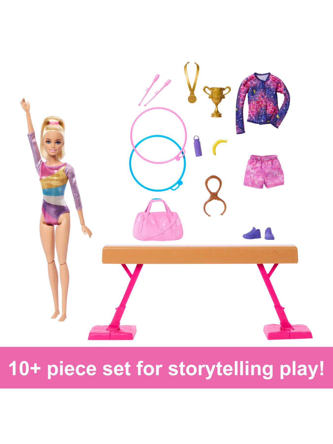 Barbie Rhythmic Gymnast with Colorful Metallic Leotard, 2 Batons