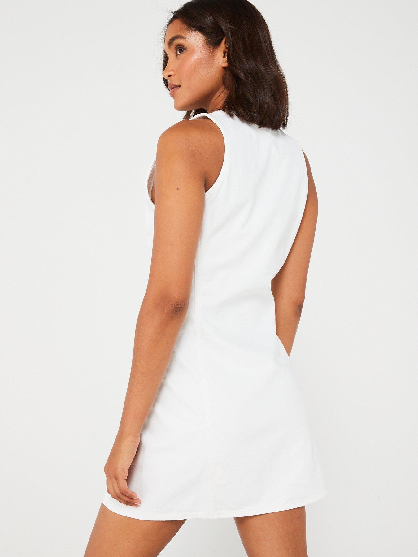 Calvin klein white sleeveless dress best sale