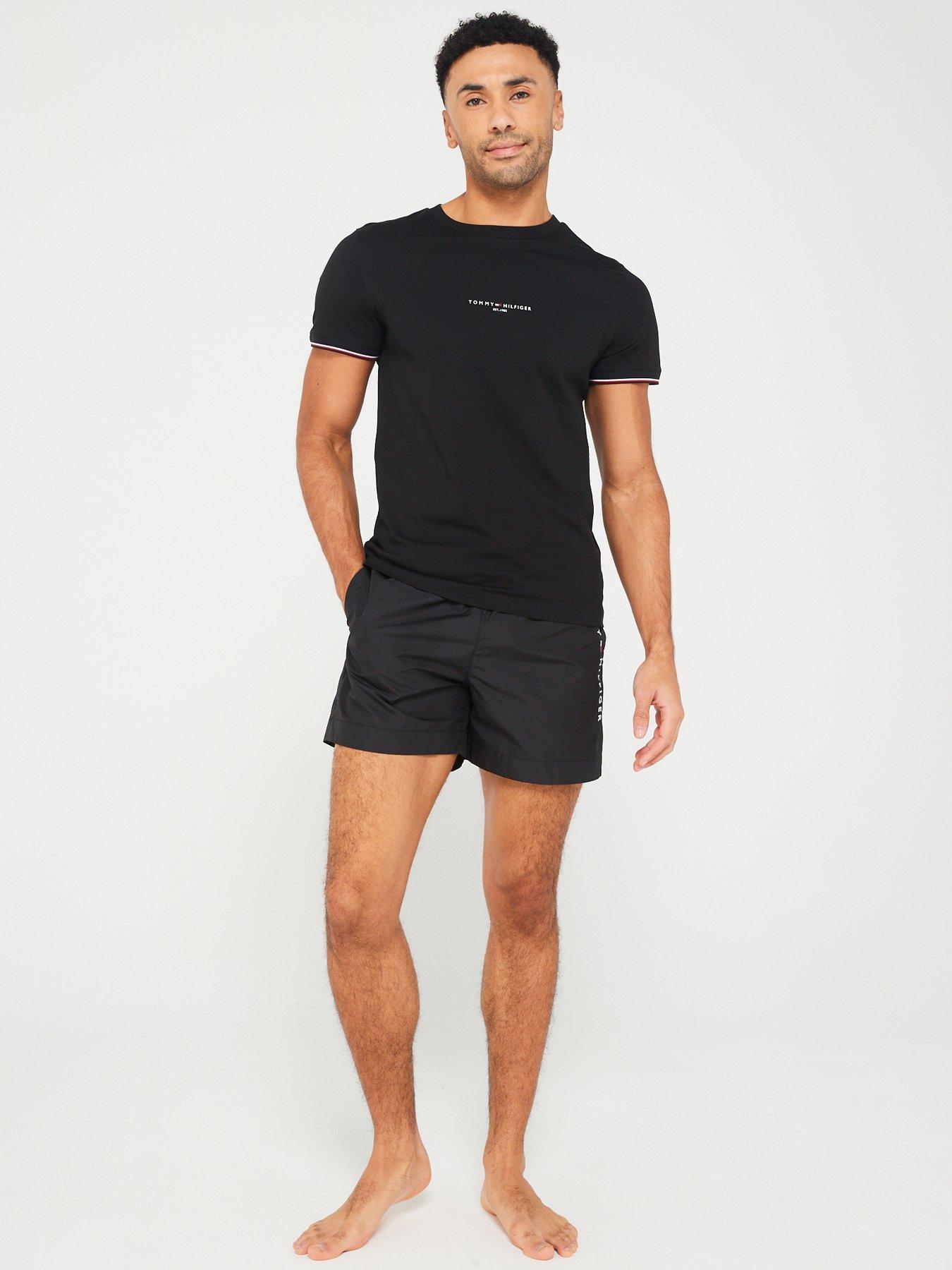  image of tommy-hilfiger-medium-drawstring-swim-shorts-black