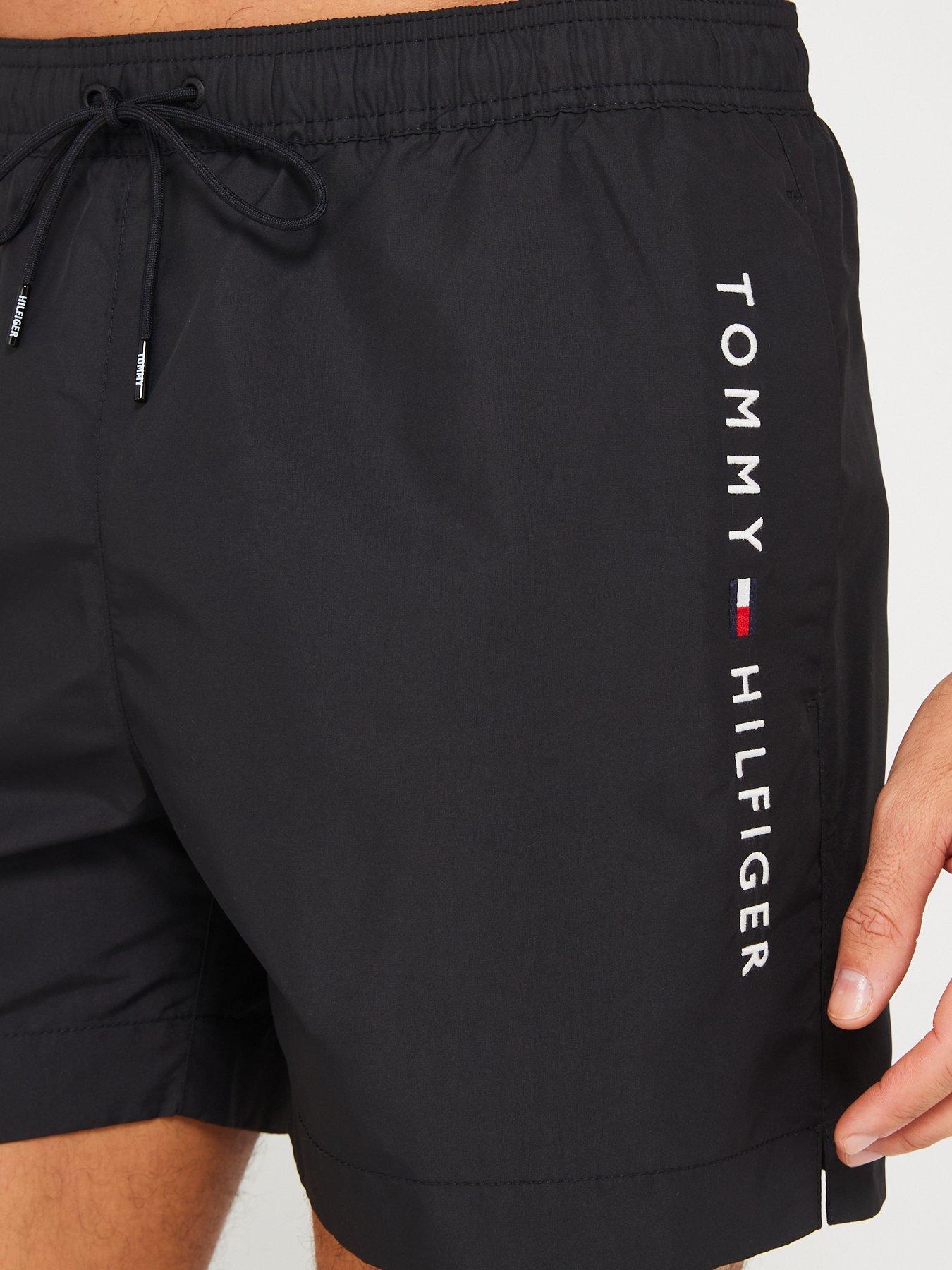  image of tommy-hilfiger-medium-drawstring-swim-shorts-black