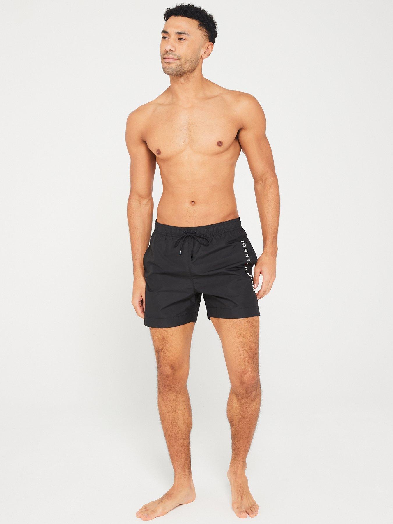  image of tommy-hilfiger-medium-drawstring-swim-shorts-black
