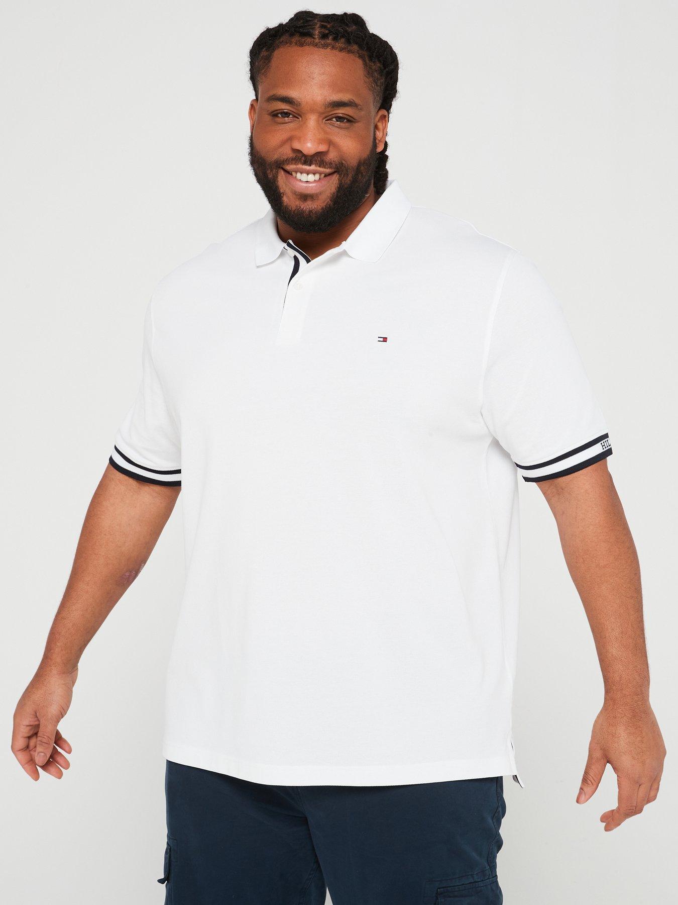 Tommy Hilfiger Logo Cuffs Tipped Slim Fit Polo Shirt White
