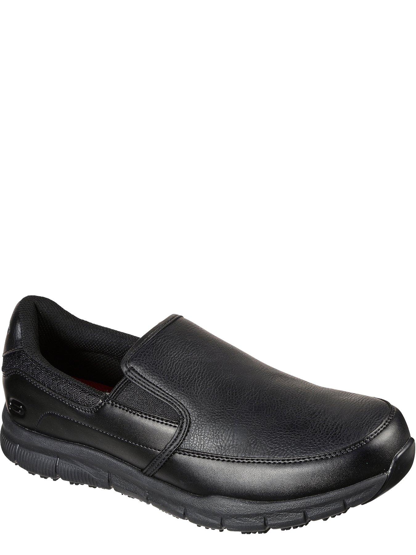  image of skechers-work-nampa-groton-slip-resistant-slip-on-trainers-black