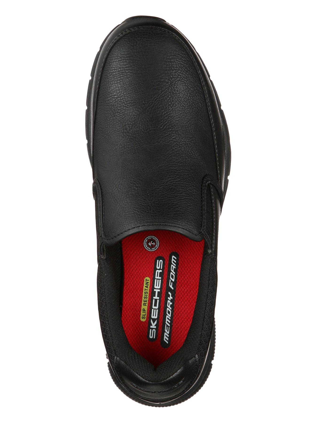  image of skechers-work-nampa-groton-slip-resistant-slip-on-trainers-black
