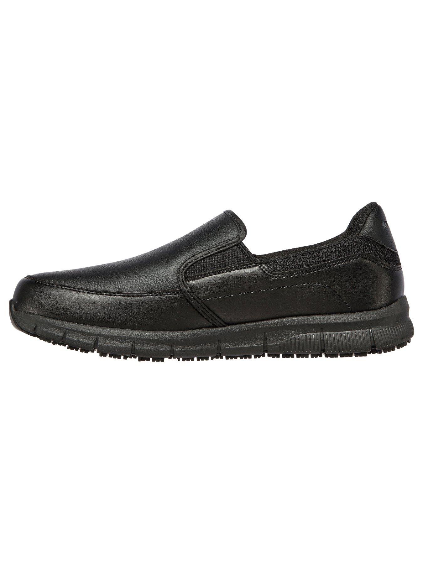  image of skechers-work-nampa-groton-slip-resistant-slip-on-trainers-black