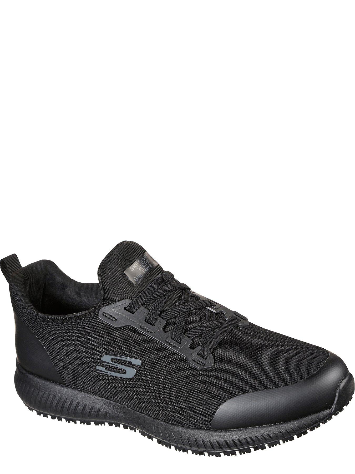  image of skechers-squad-slip-resistant-work-slip-on-trainers-black