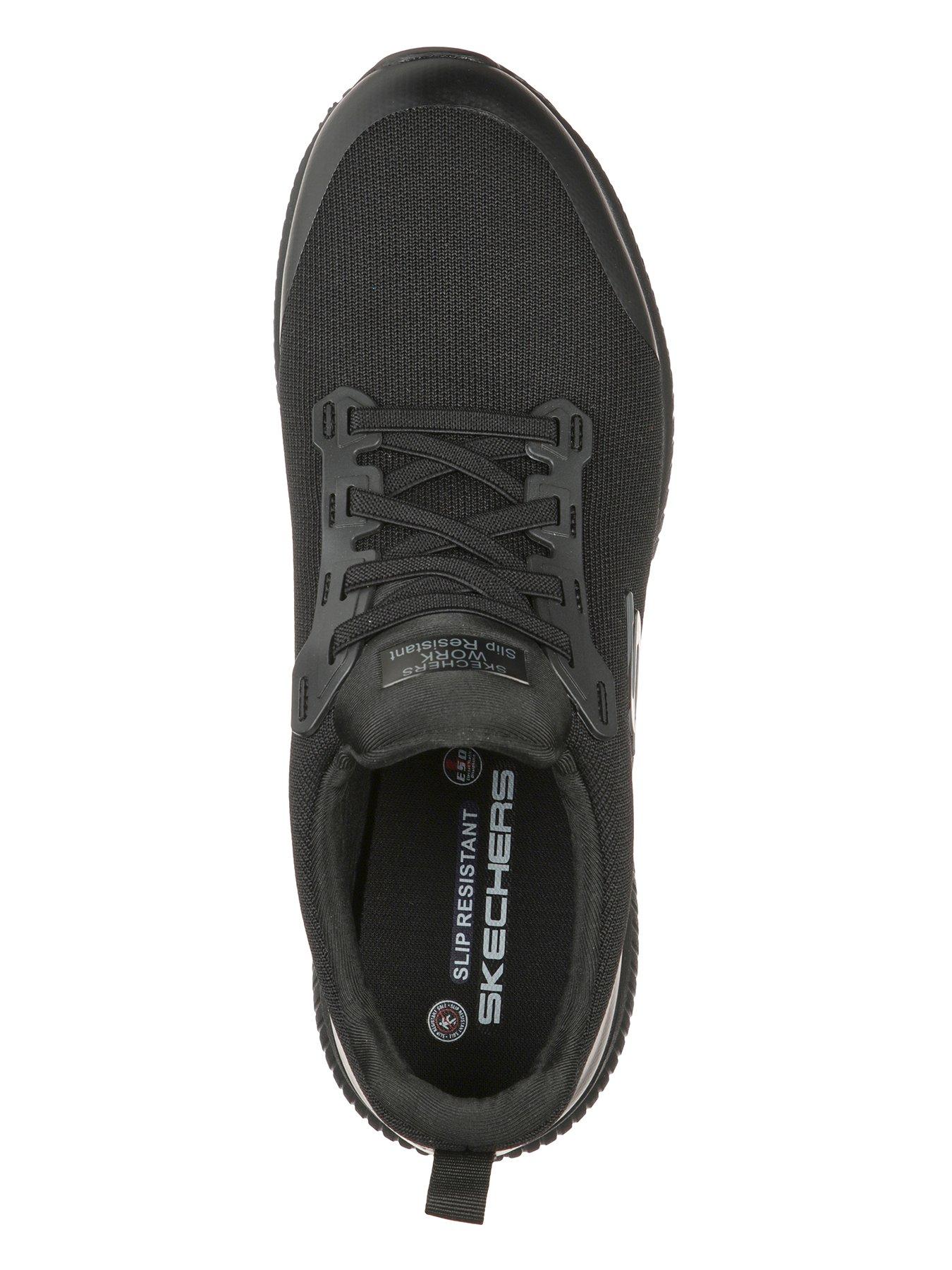  image of skechers-squad-slip-resistant-work-slip-on-trainers-black