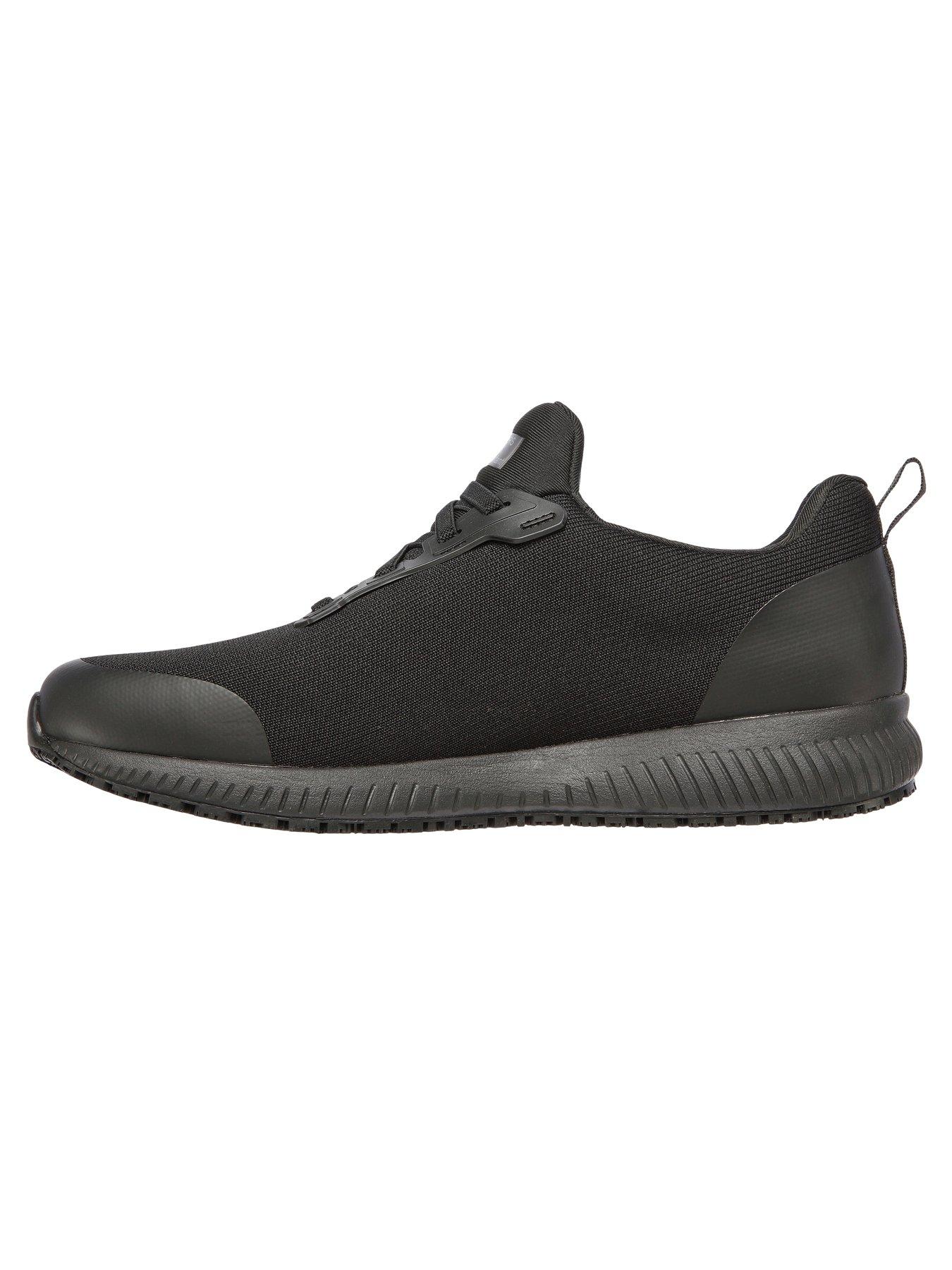  image of skechers-squad-slip-resistant-work-slip-on-trainers-black