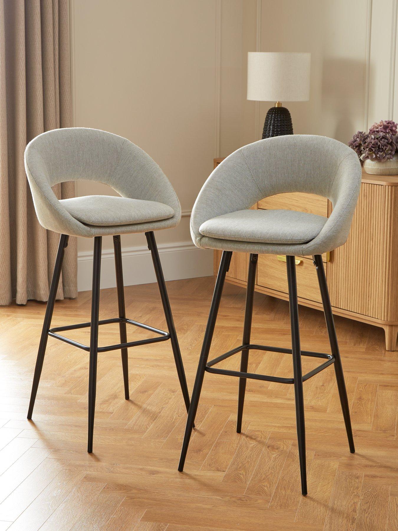 Very Home Pair of Aurelia Bar Stools - Natural/Black - FSC® Certified