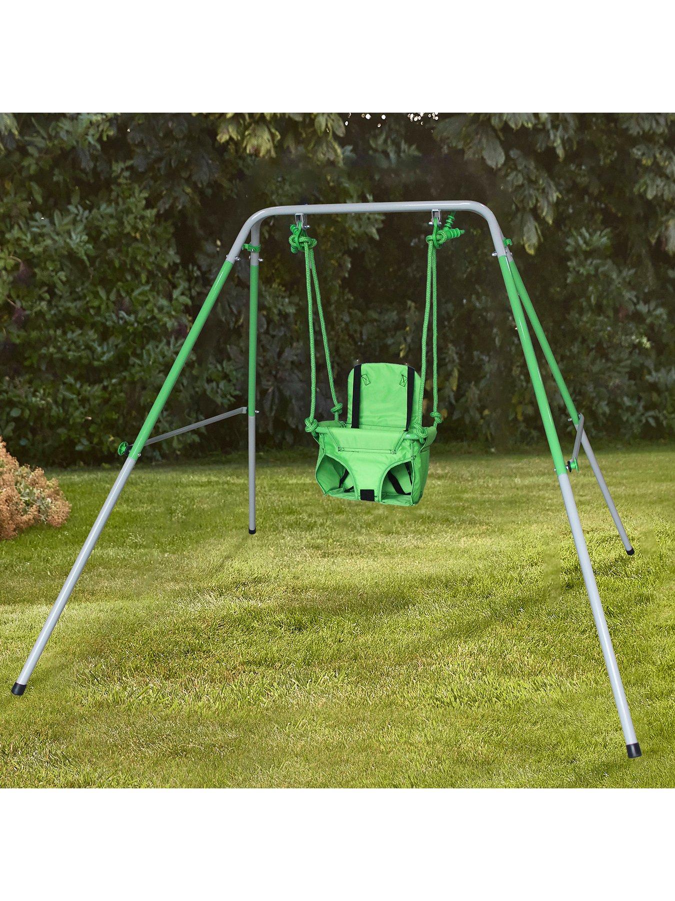  image of sportspower-folding-nursery-swing-with-fabric-seat