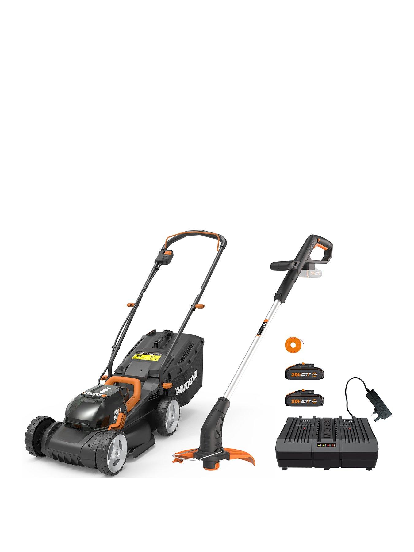 undefined Cordless Garden Twin Pack 34cm Lawnmower  &  25cm Grass Trimmer with x2.0Ah Batteries