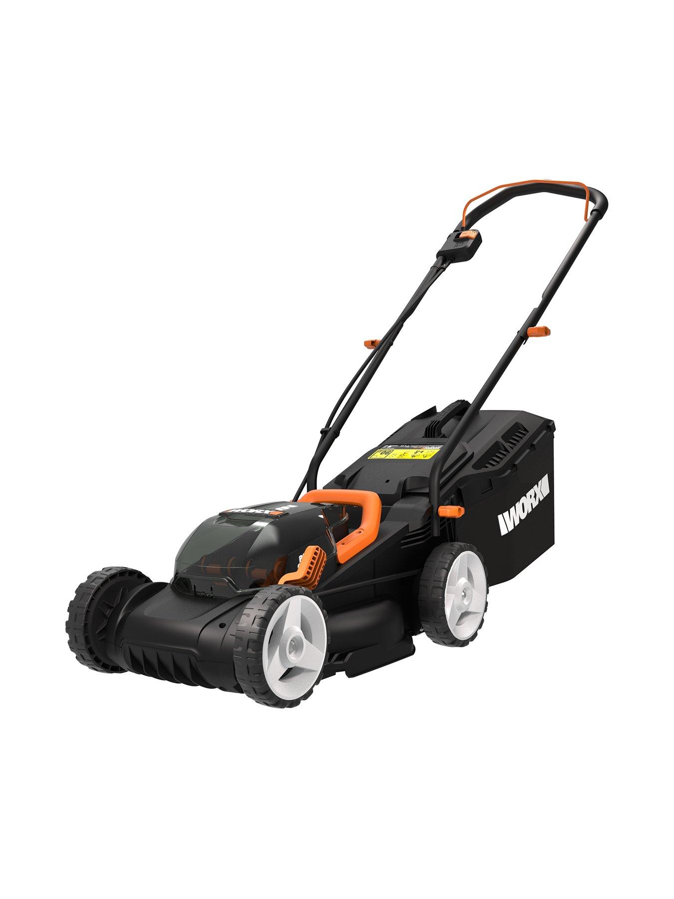 Worx Cordless Garden Twin Pack 34cm Lawnmower 25cm Grass Trimmer