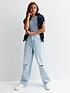 image of new-look-915-girls-pale-blue-ripped-wide-leg-jeans
