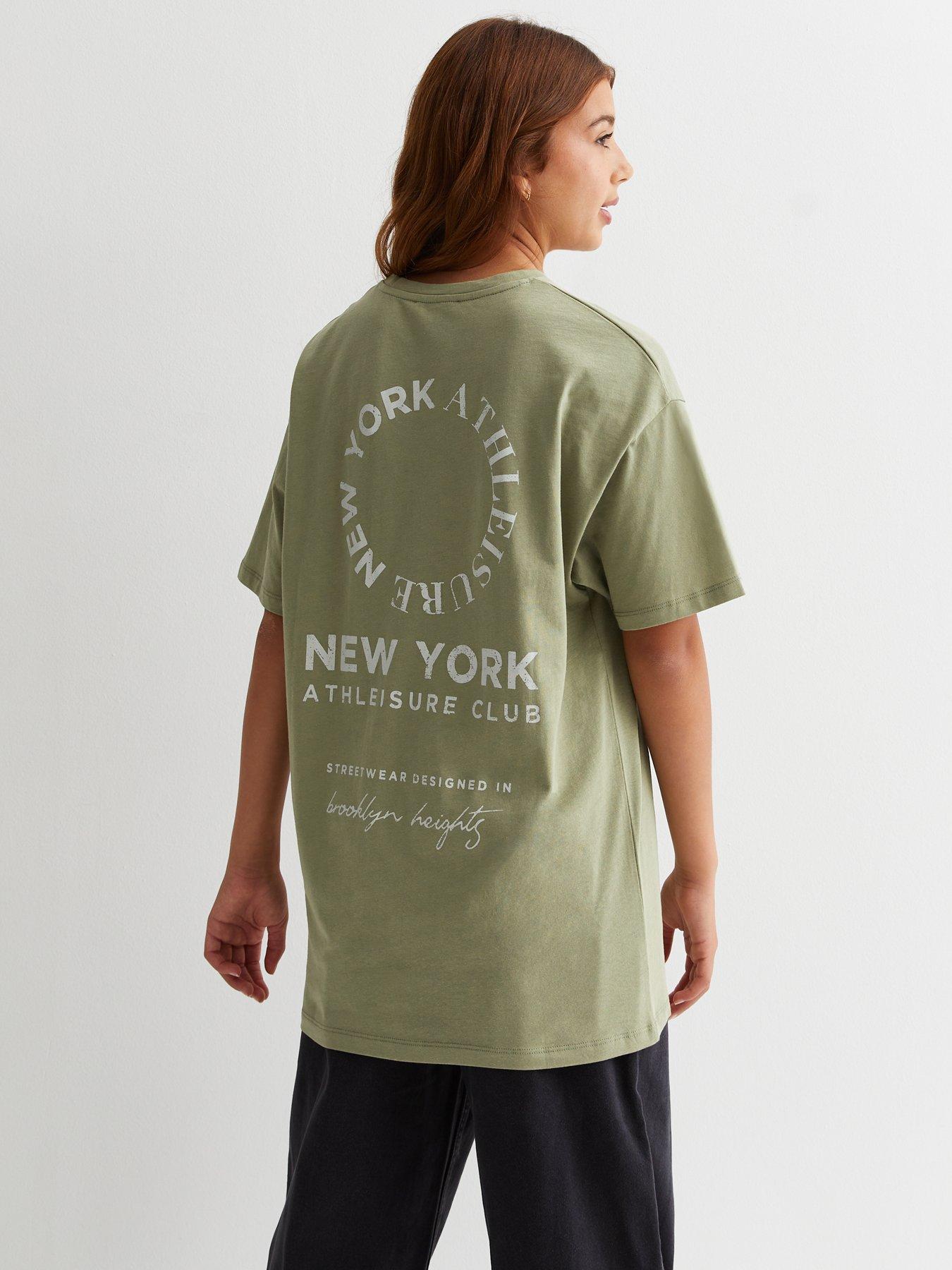 New Look 915 Girls Green Cotton New York Oversized Logo TShirt