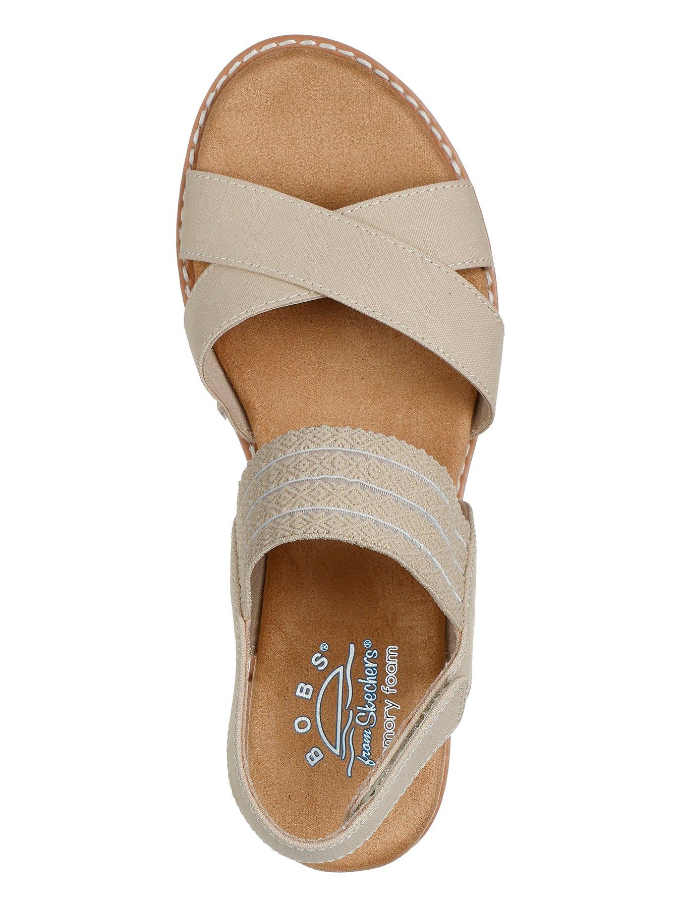 Skechers Desert Kiss Cross Strap Sandal Natural Textile