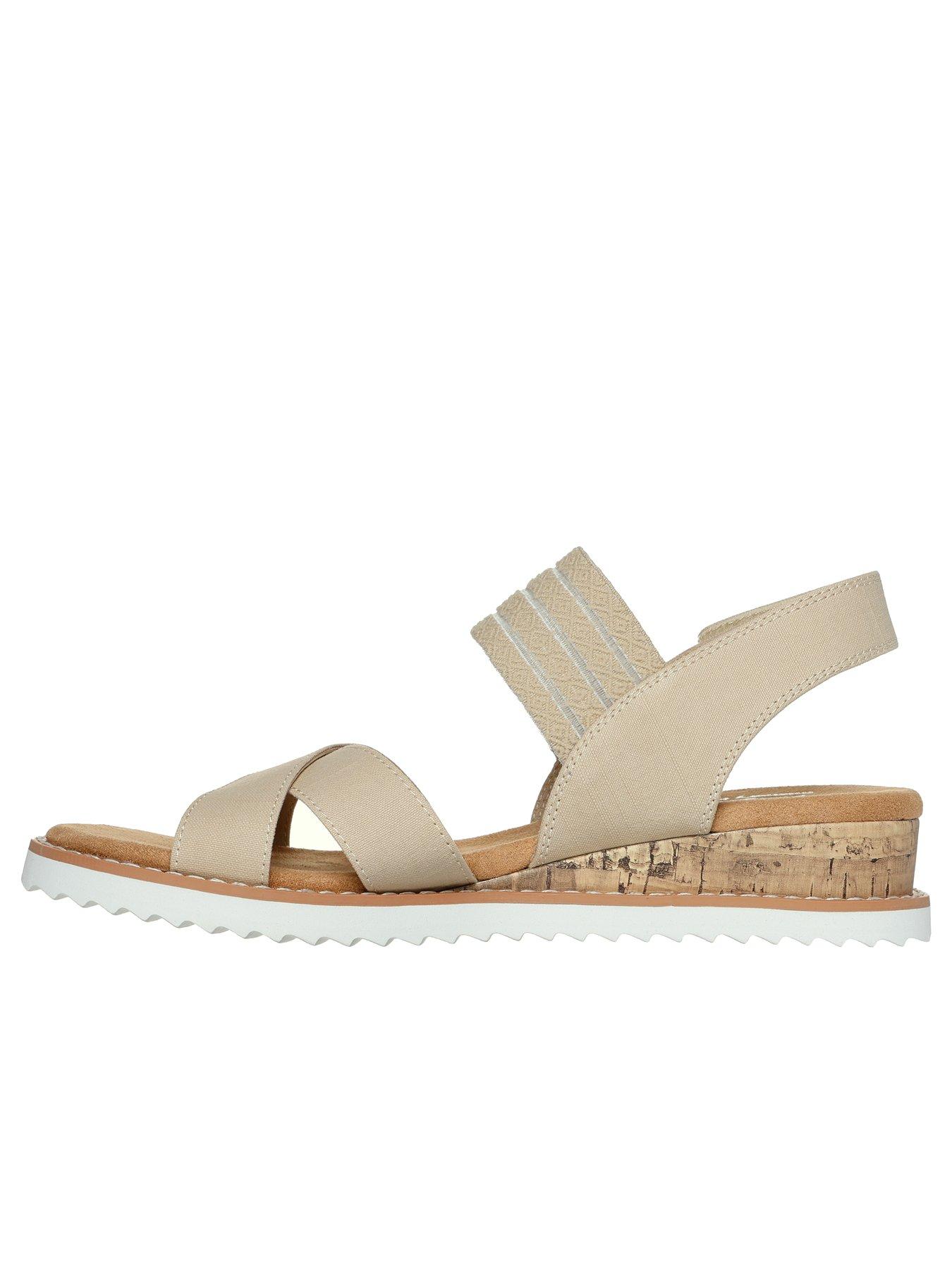  image of skechers-desert-kiss-cross-strap-sandal-natural-textile