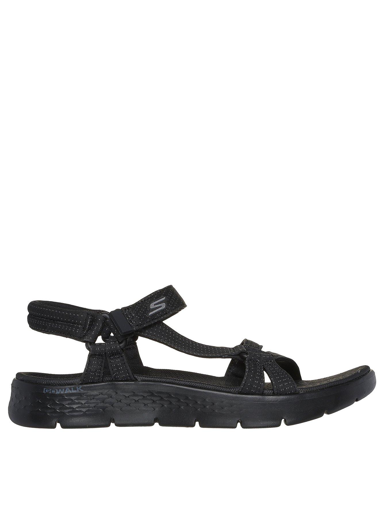 skechers-go-walk-flex-heather-strap-sandal-black-textile