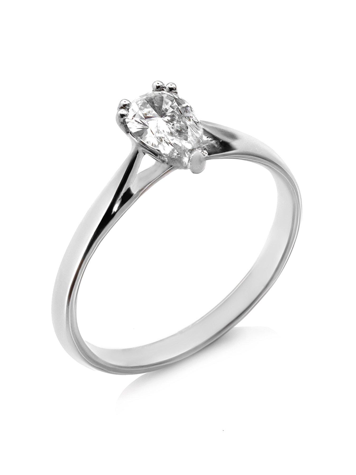  image of say-it-with-pear-cut-50ctnbsplab-grown-diamond-9ct-white-gold-ring