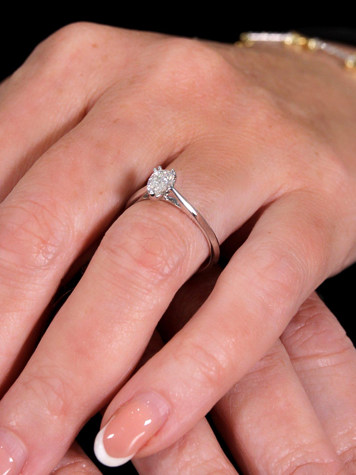  image of say-it-with-pear-cut-50ctnbsplab-grown-diamond-9ct-white-gold-ring