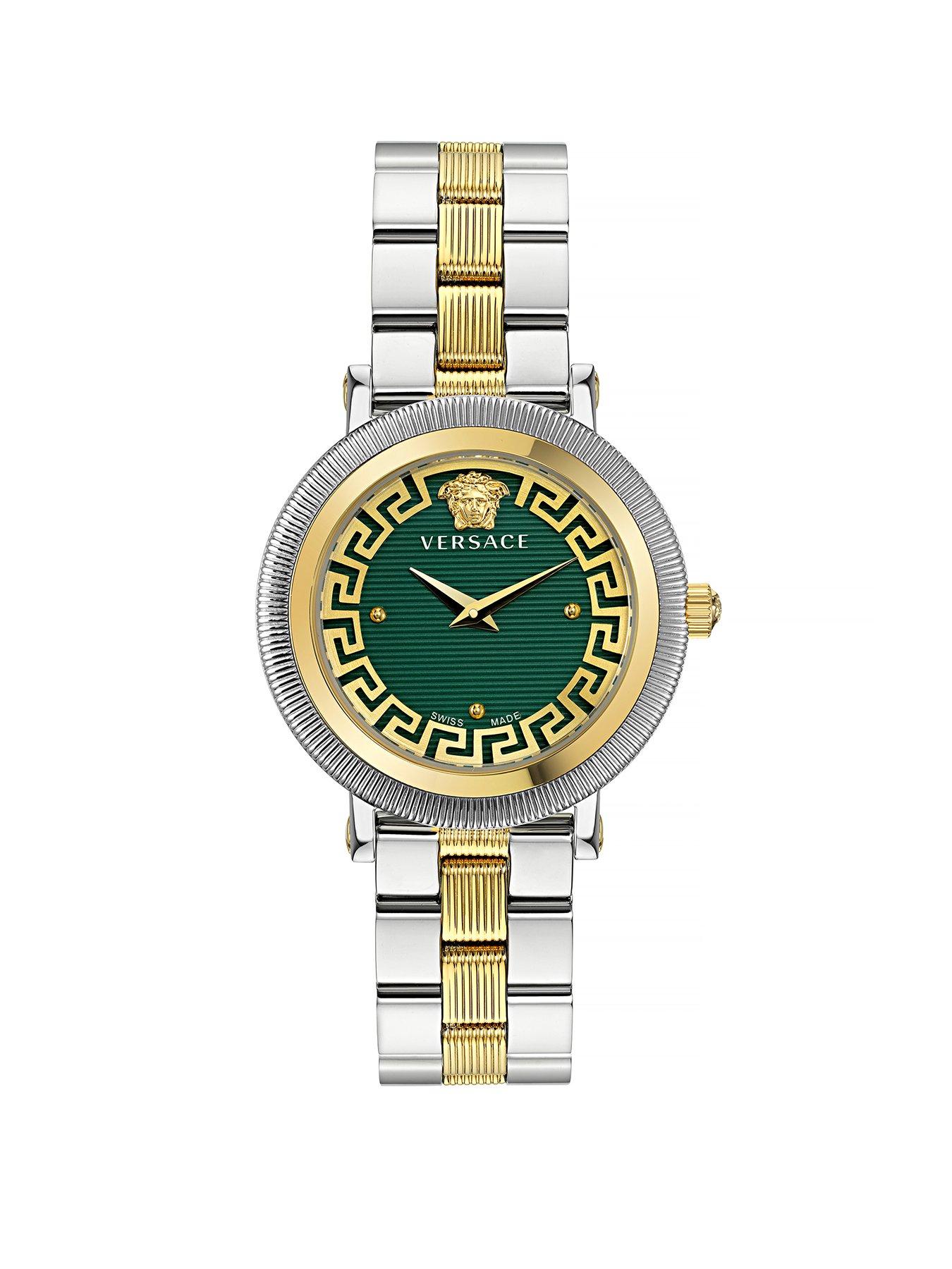 VERSACE Greca Flourish Green Dial Ladies Watch | Littlewoods