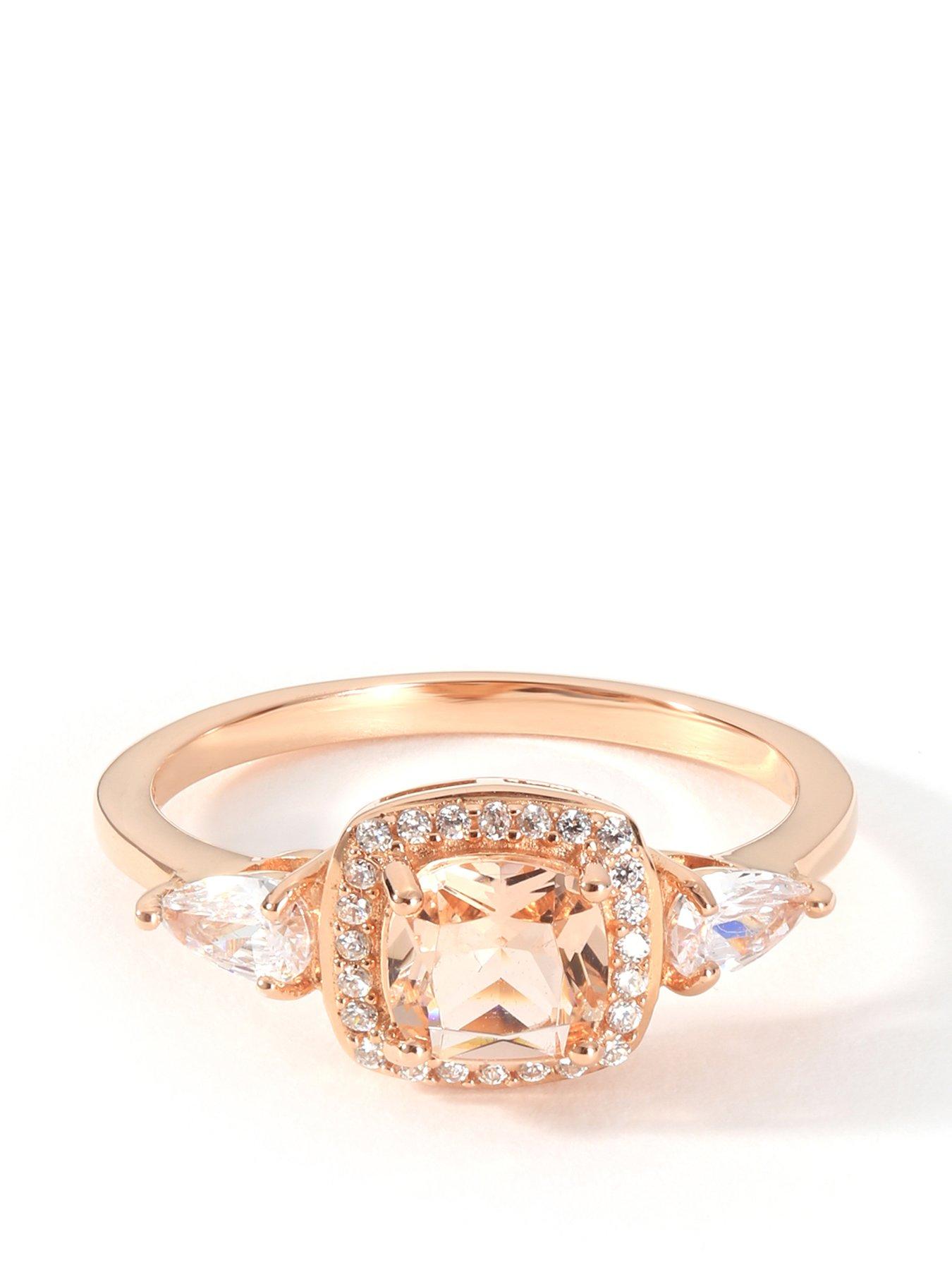 Love gem 9ct rose gold morganite and hot sale diamond ring