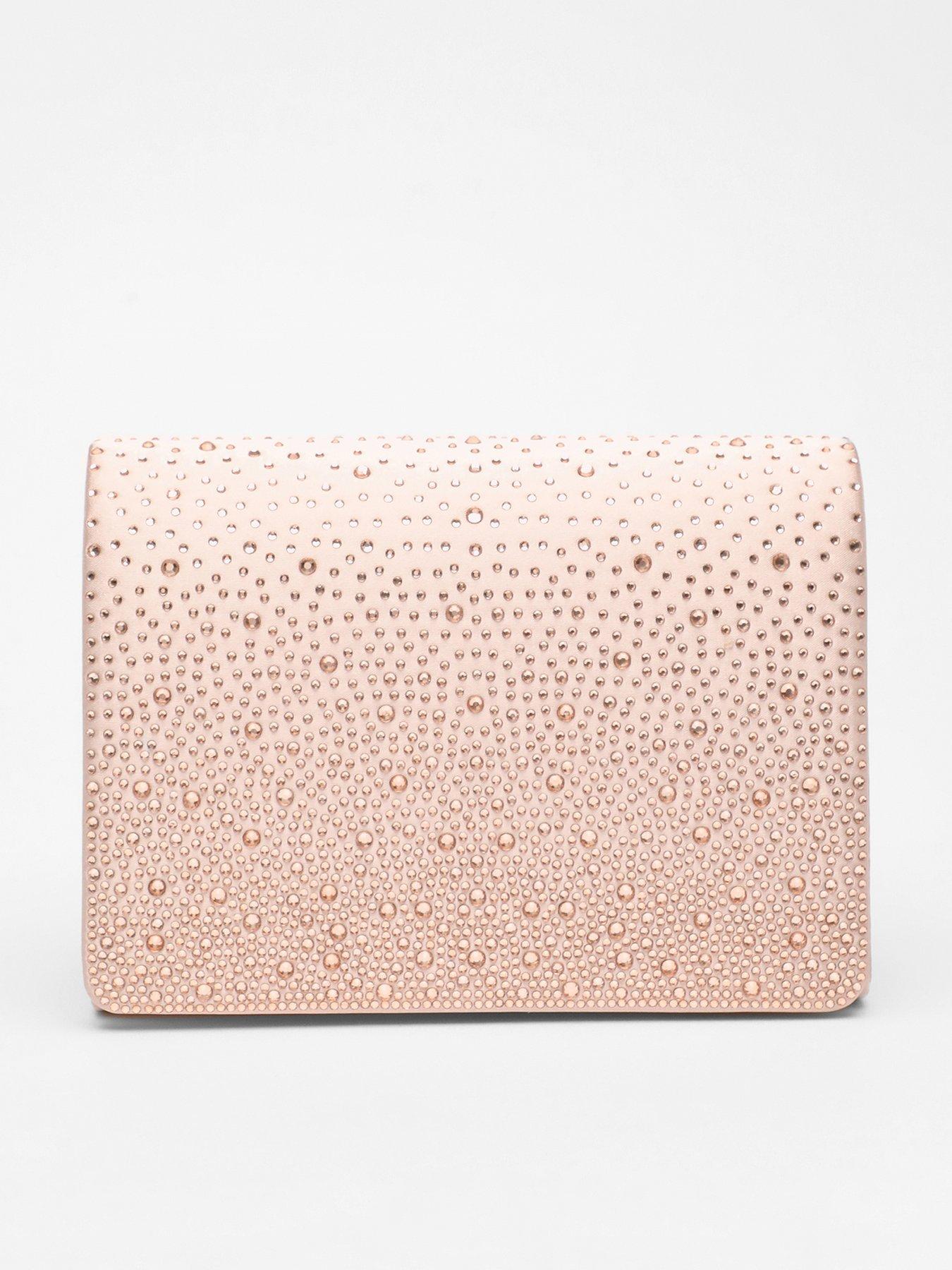 Quiz rose outlet gold clutch bag