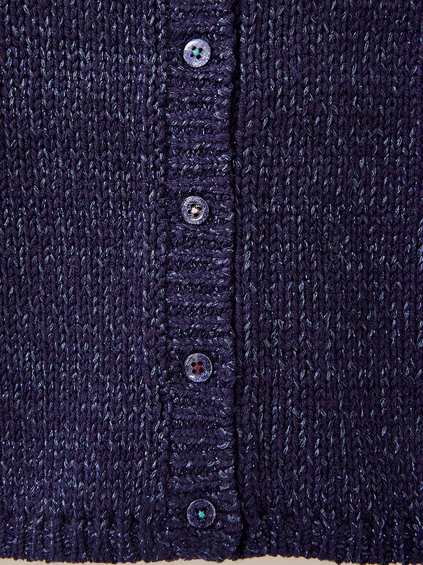  image of white-stuff-girls-sparkle-knit-cardigan-dark-navy
