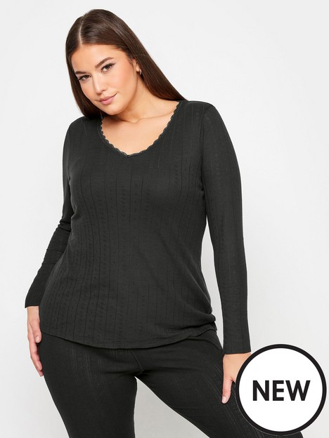 yours-pointelle-thermal-long-sleeve-top