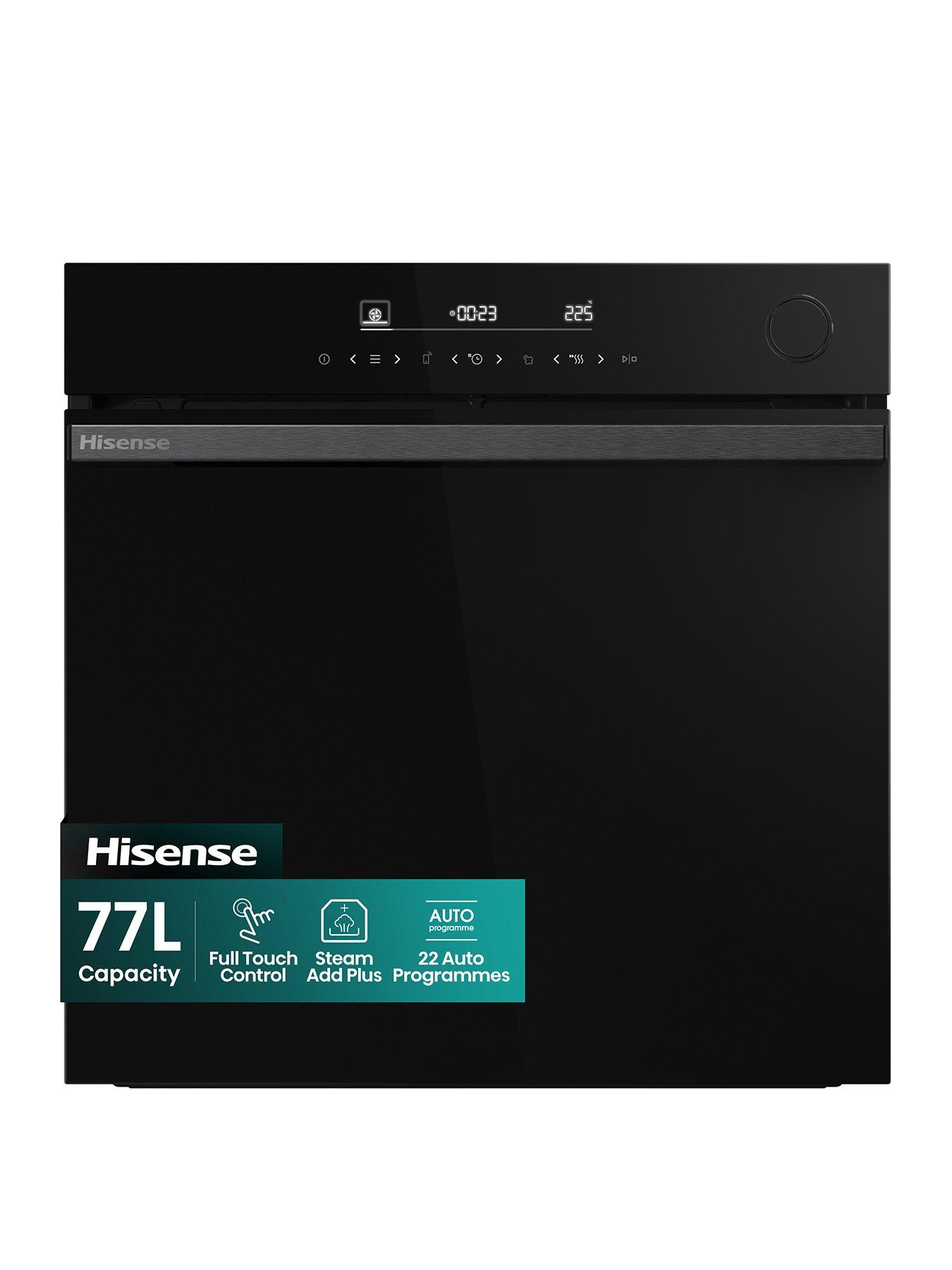 Image 1 of 8 of Hisense Hi6 BlackLine BSA66346PDBGUK Built-In Electric Pyrolytic Steam Add Plus, Wi-Fi Enabled Single Oven - Jet Black