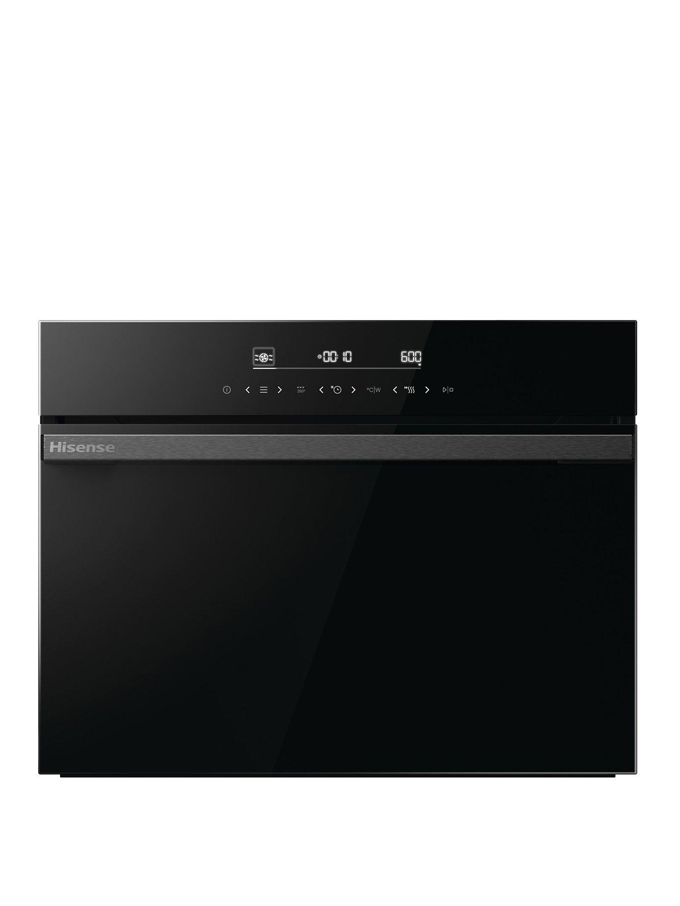 undefined Hi6 BlackLine BIM45342ADBGUK Built-In Multifunctional Compact Electric Single Oven with Microwave - Jet Black