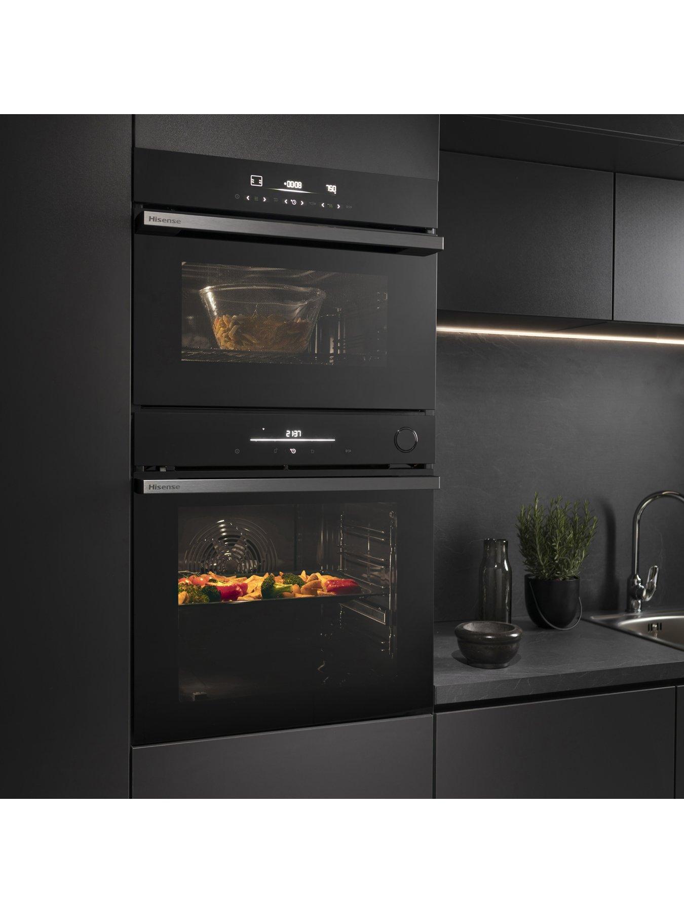  image of hisense-hi6-blackline-bim45342adbguk-built-in-multifunctional-compact-electric-single-oven-with-microwave-jet-black