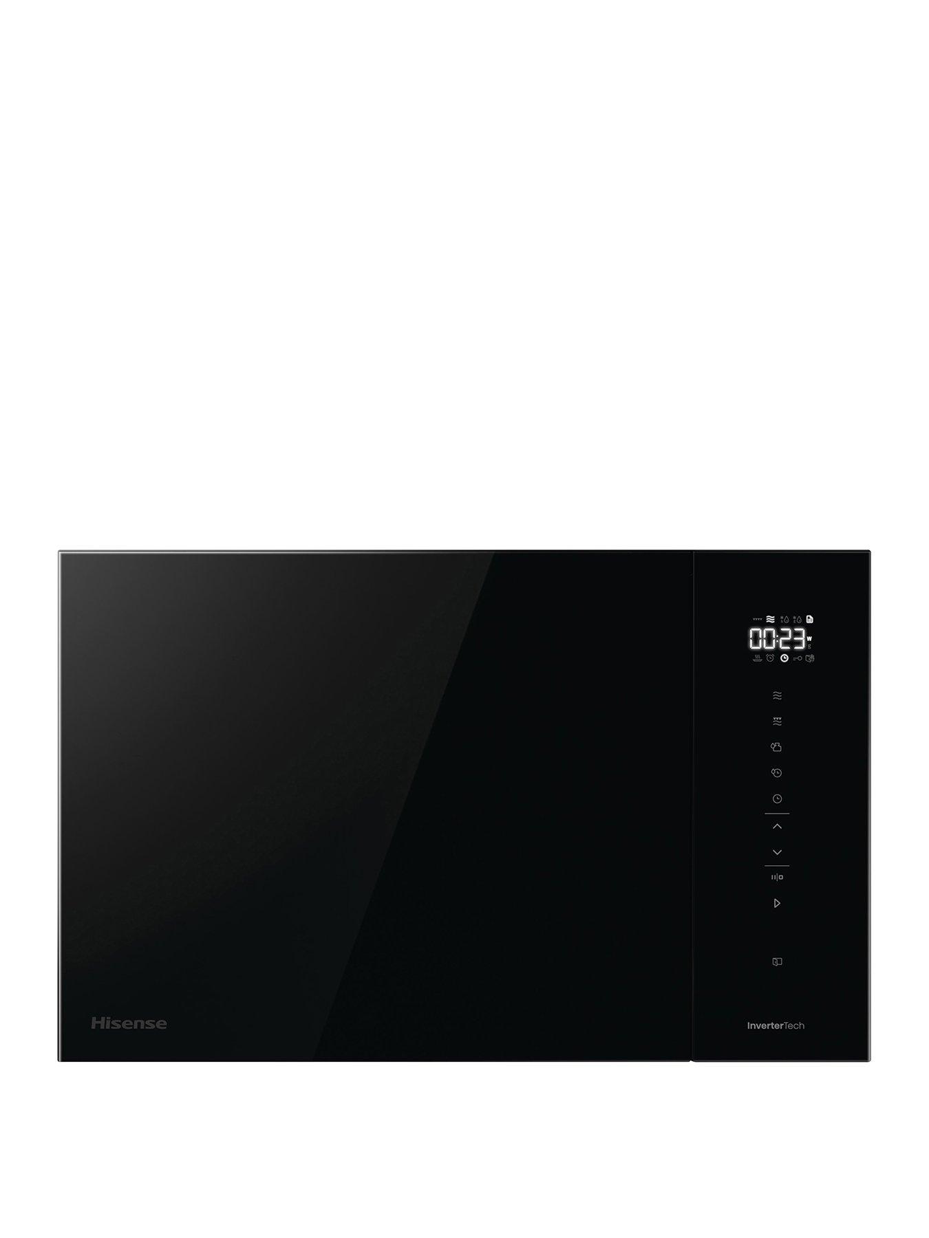 Image 1 of 7 of Hisense Hi6 BlackLine BIM325GI63DBGUK Built-In 25L Solo Microwave with Grill - Jet&nbsp;Black