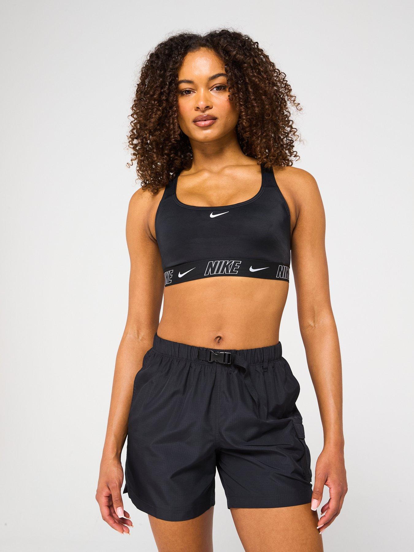 undefined Womens Logo Taping Racerback Bikini Top - Black