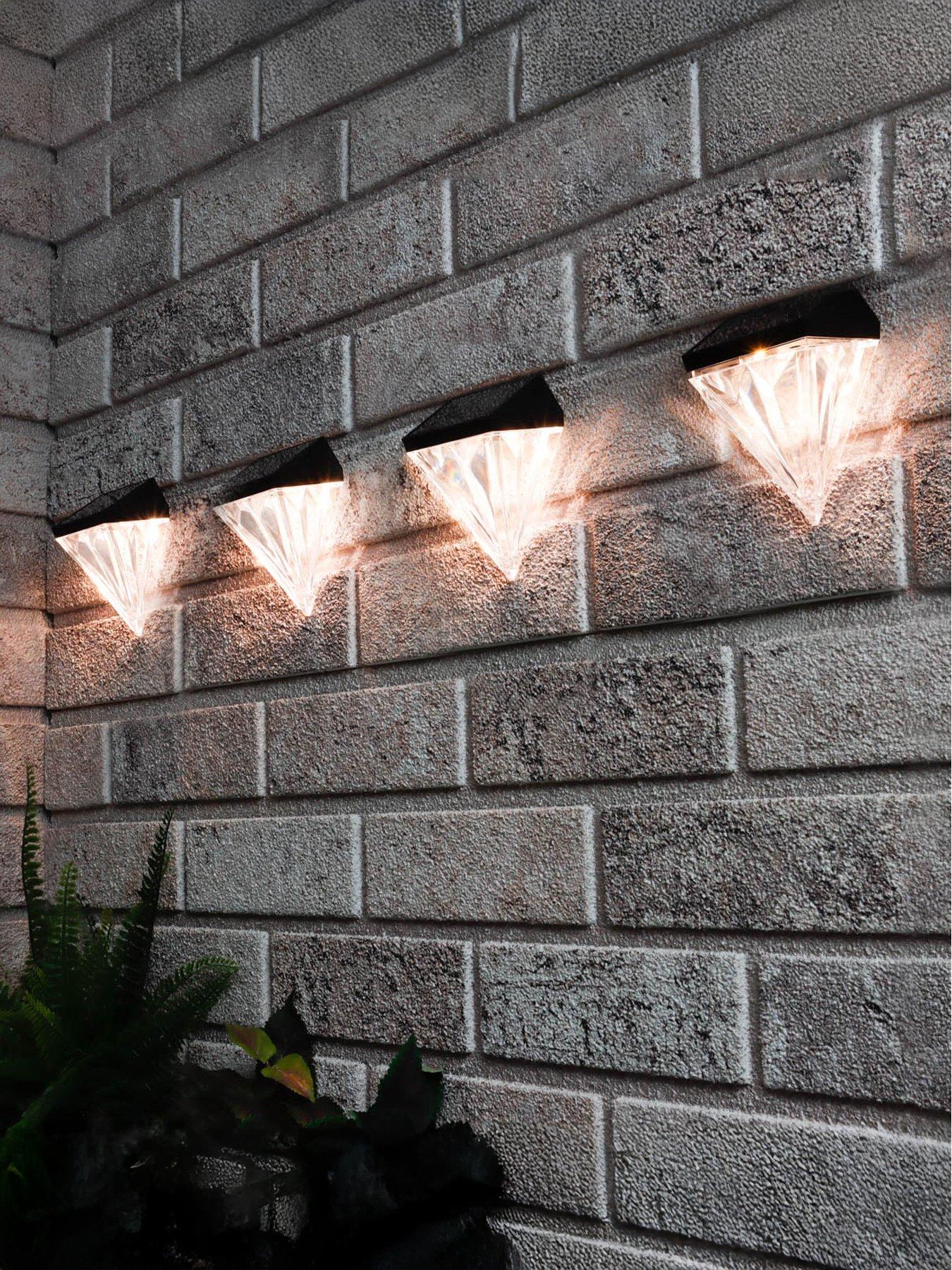  image of streetwize-solar-diamond-fence-lights-pack-of-4