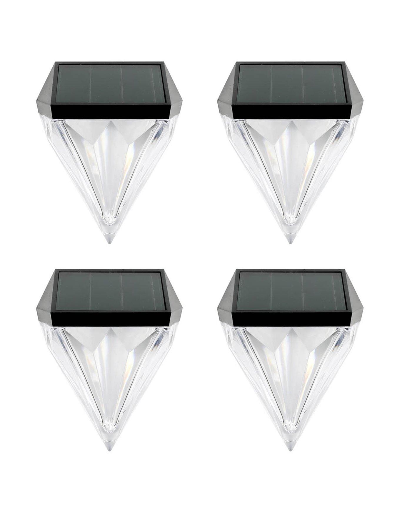  image of streetwize-solar-diamond-fence-lights-pack-of-4