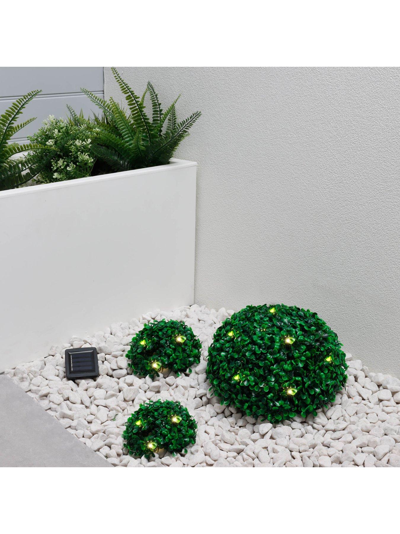 undefined Set Of 3 Solar Half Topiary Ball Light