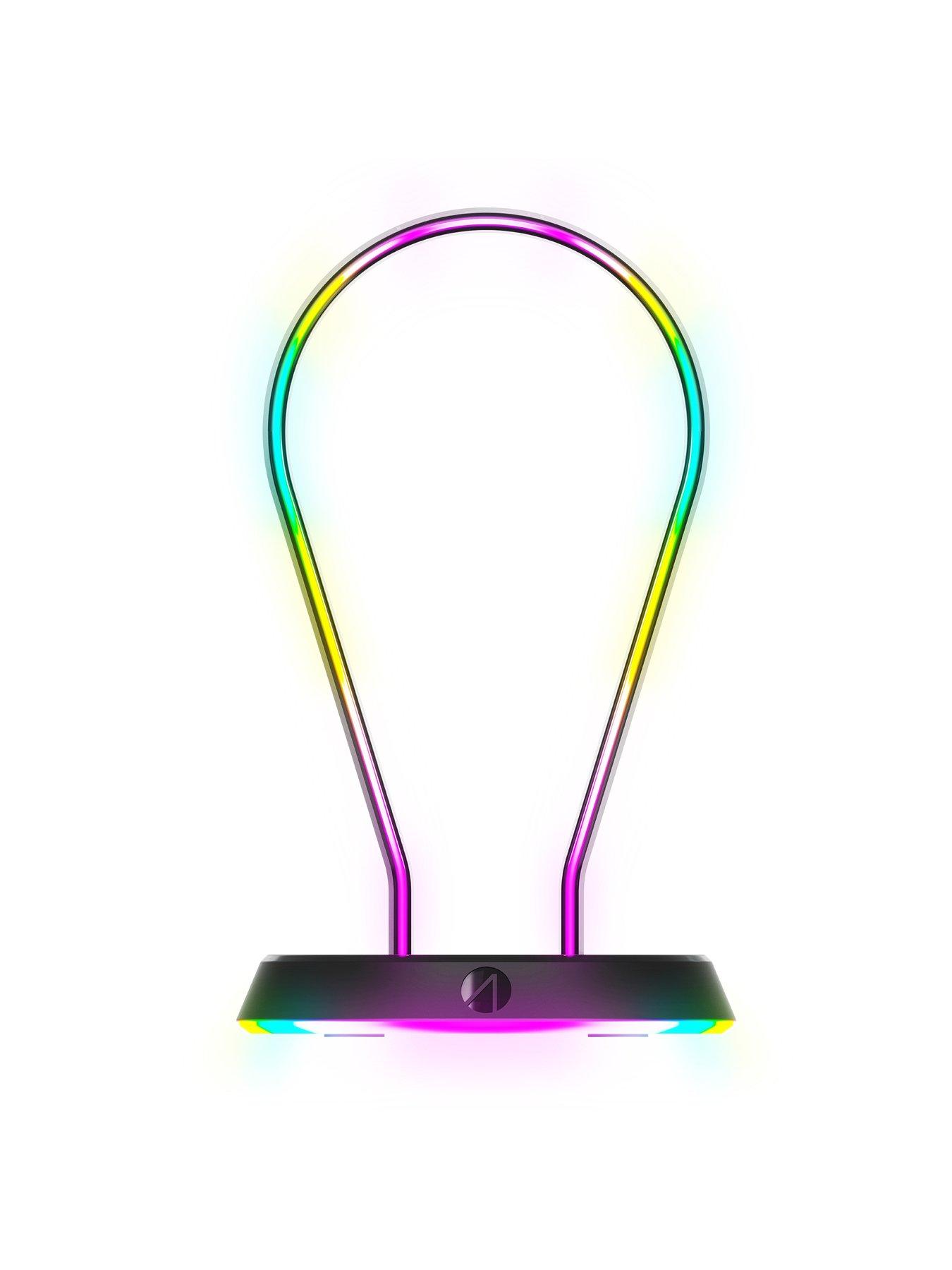  image of stealth-led-light-up-gaming-headset-stand-with-2x-usb-ports