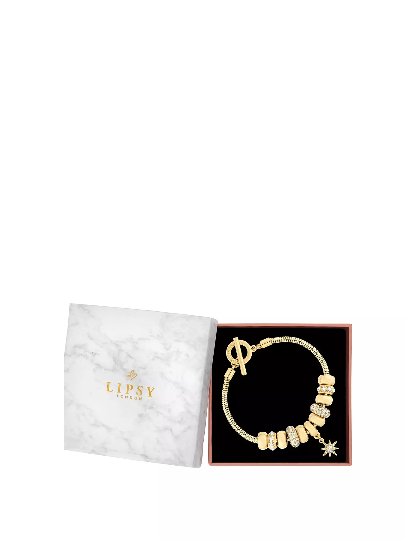 Lipsy Tri Tone Bar 2 Pack Toggle Bracelet - Gift Boxed - Jewellery