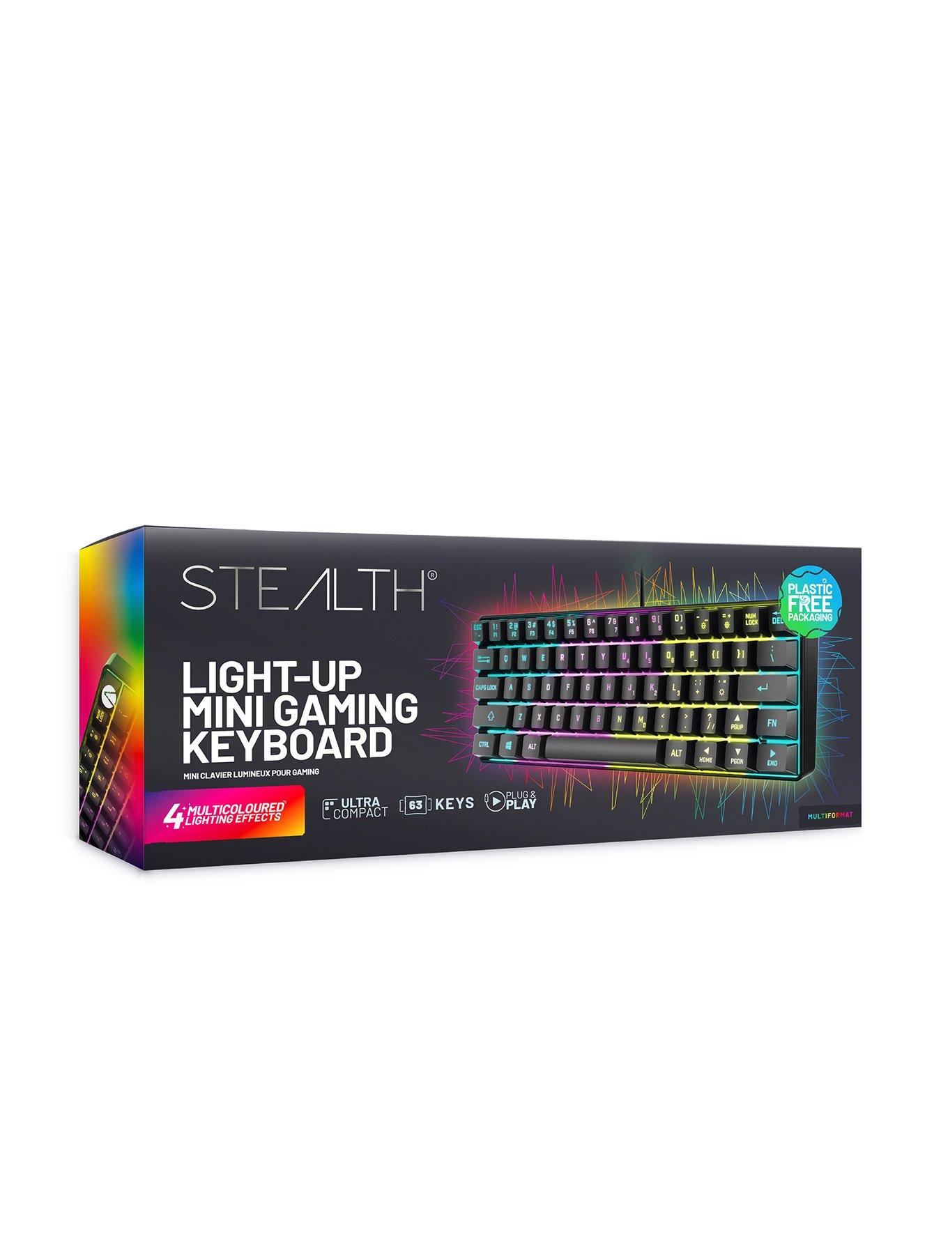 Stealth LED Light Up Mini Gaming Keyboard - Black | Littlewoods