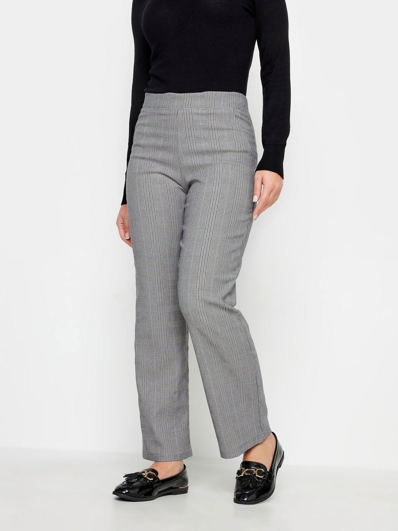 PixieGirl Black V-Waist Ribbed Flare Trousers