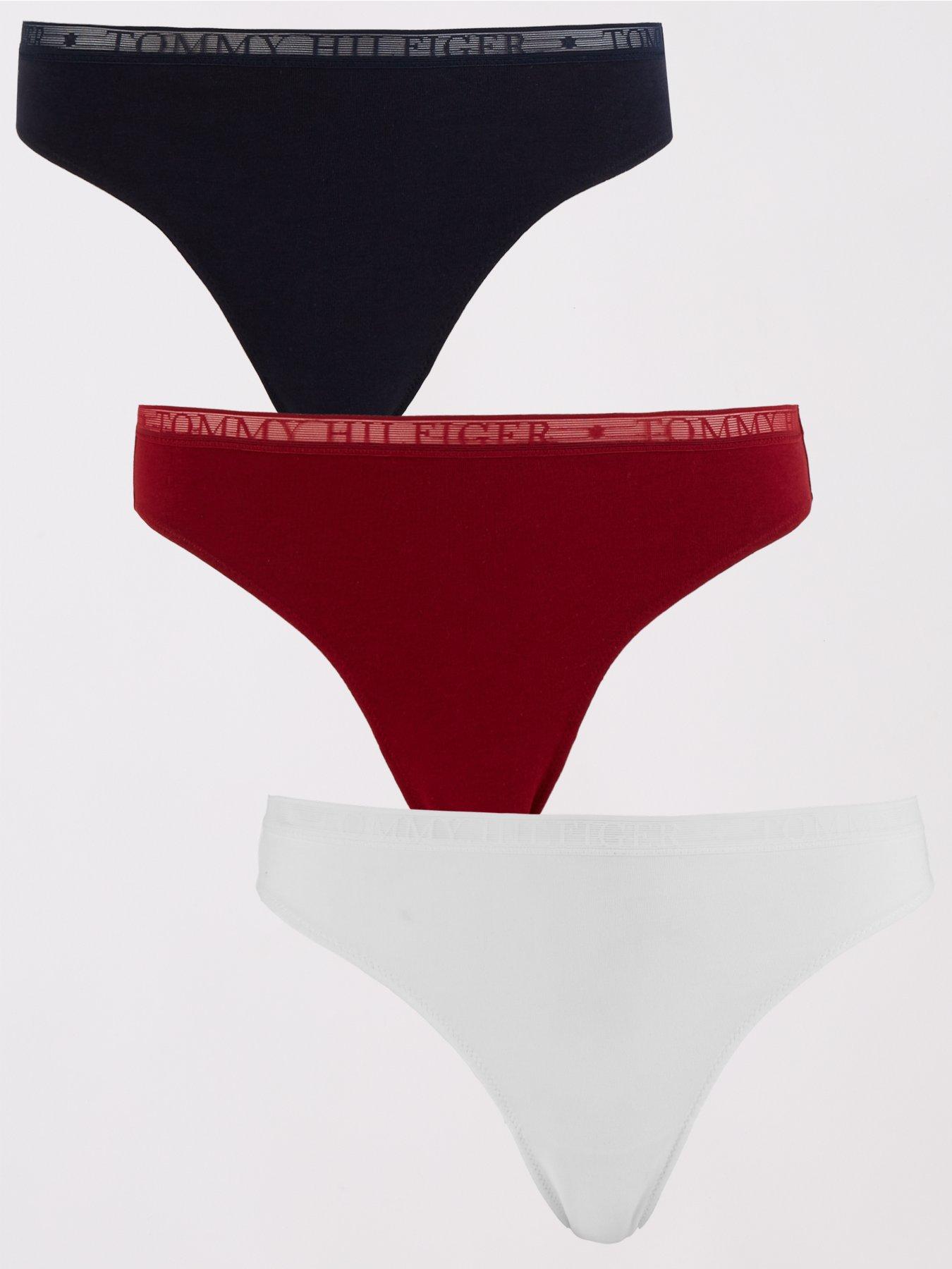 Tommy Hilfiger 3-Pack Check Waistband Thong - Multi