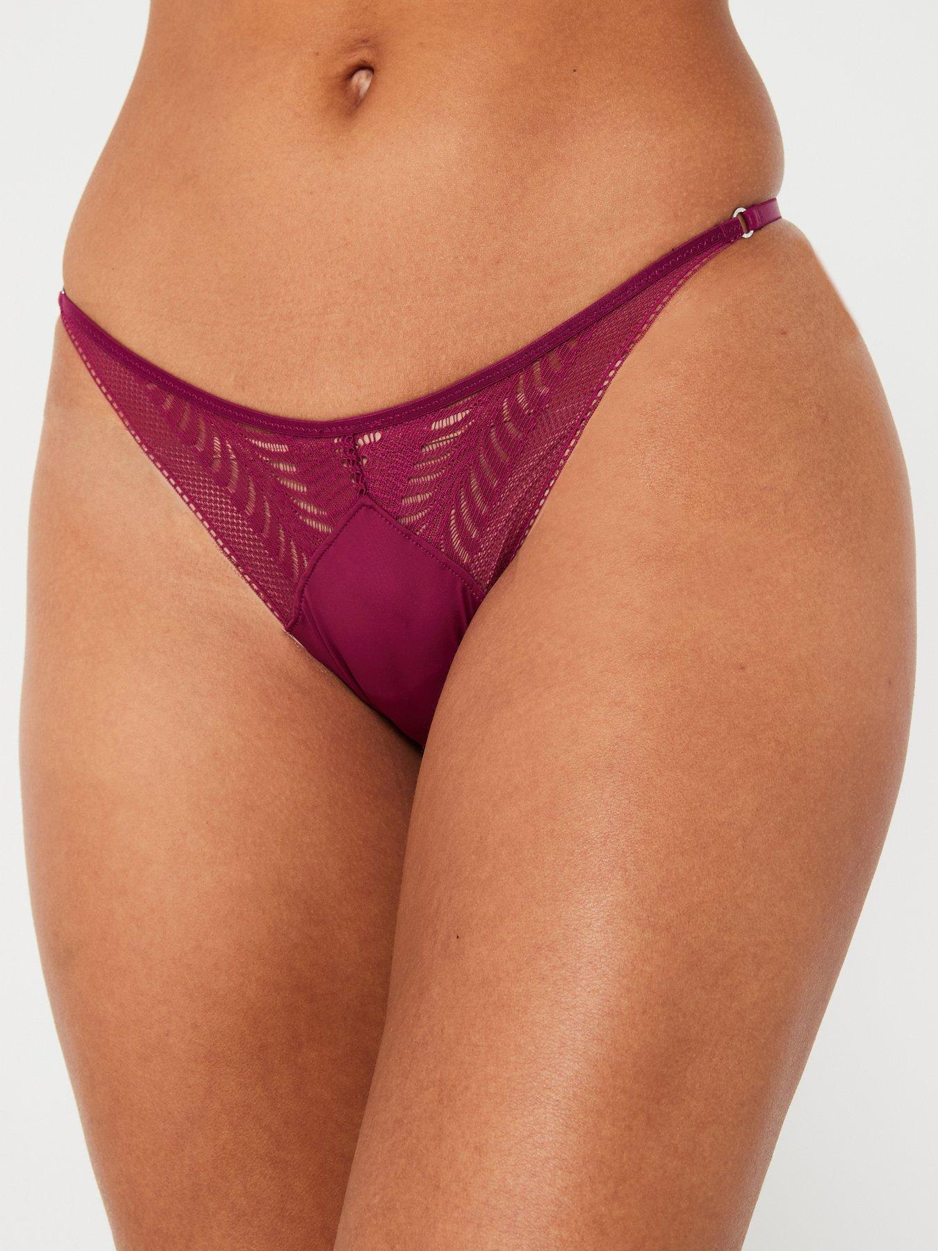 undefined Lace Thong - Purple