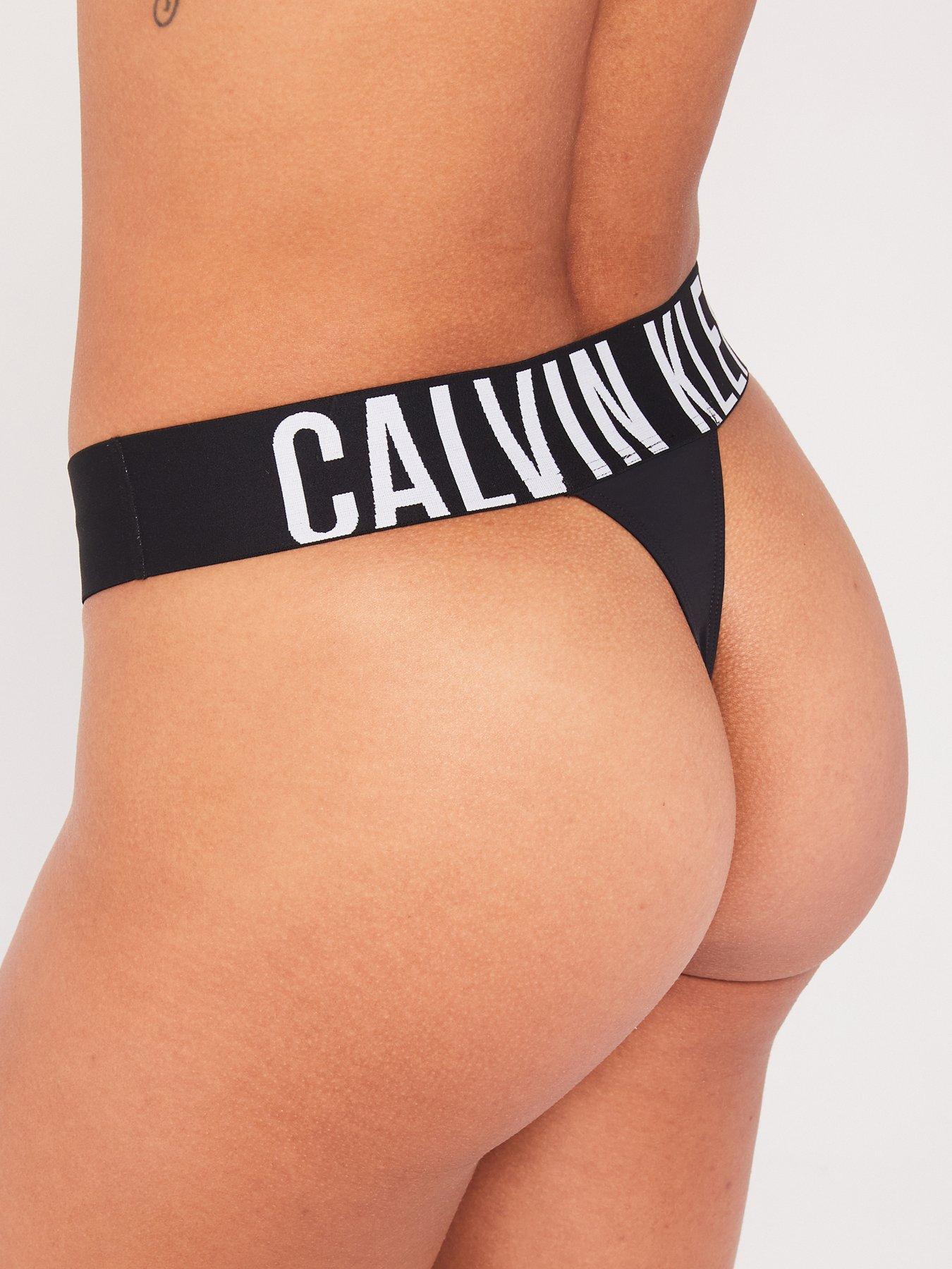 Calvin Klein Intense Power High Leg Thong - Black