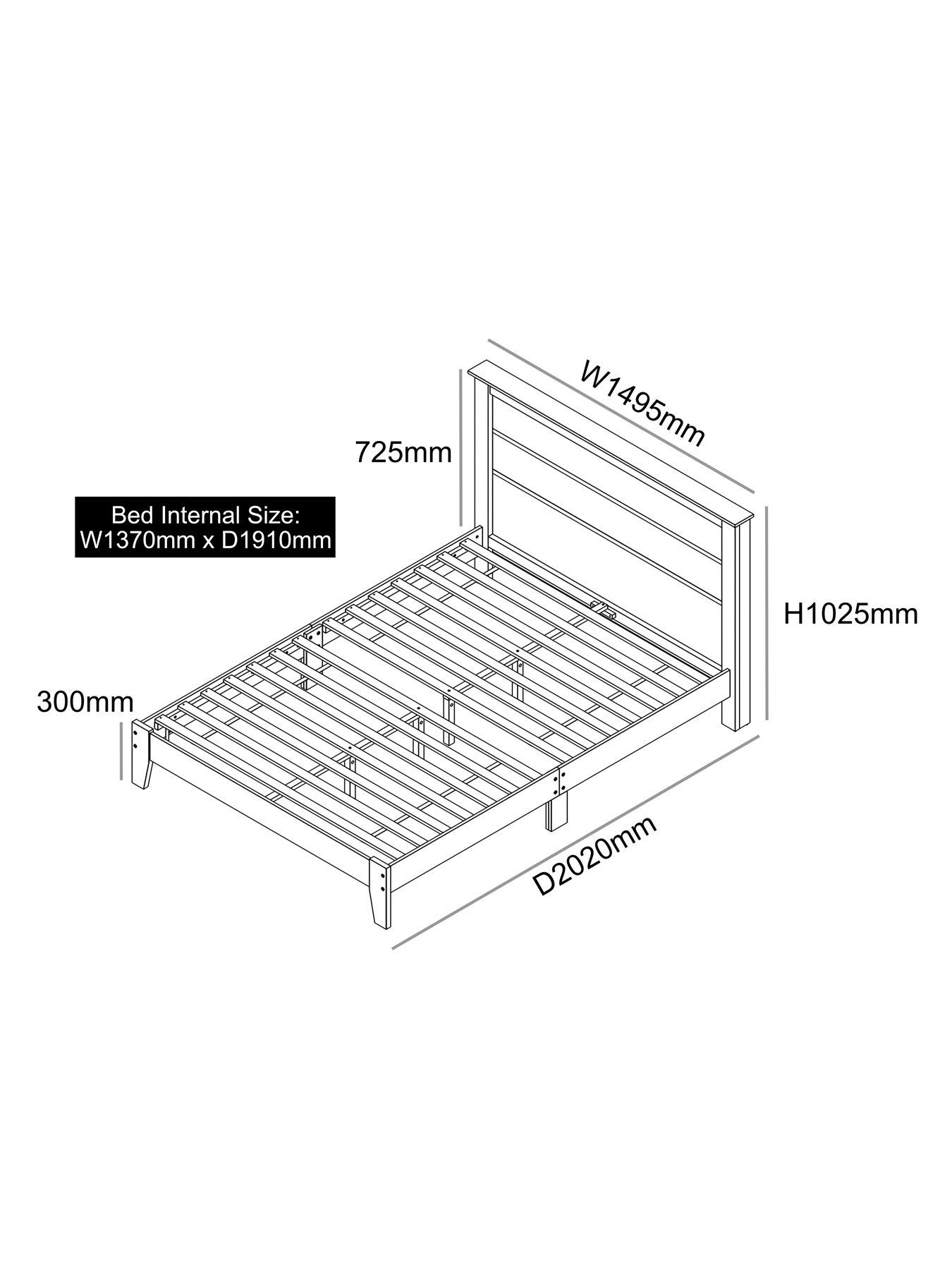 Image 7 of 7 of Very Home Atlanta&nbsp;Bed Frame with Mattress Options (Buy &amp; SAVE!) - Grey