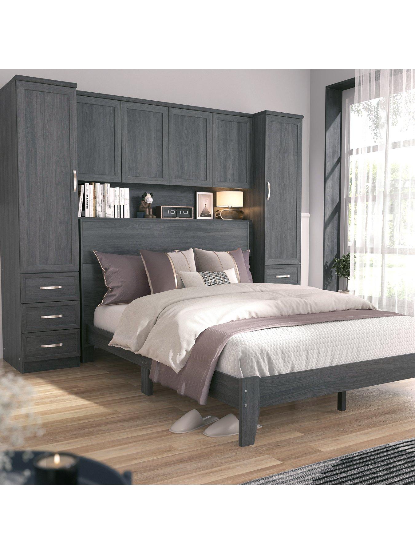 Grey overbed deals storage unit