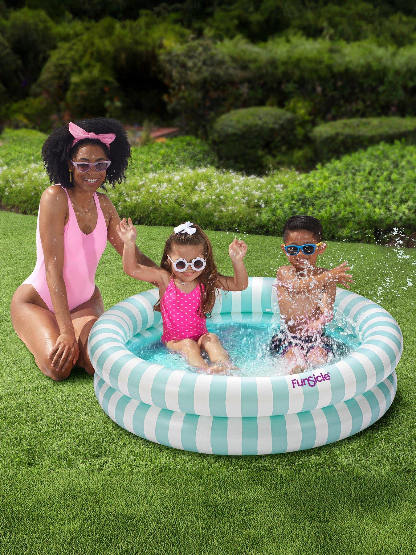 Image 1 of 7 of Funsicle 4ft Pastel Stripes Inflatable Pool