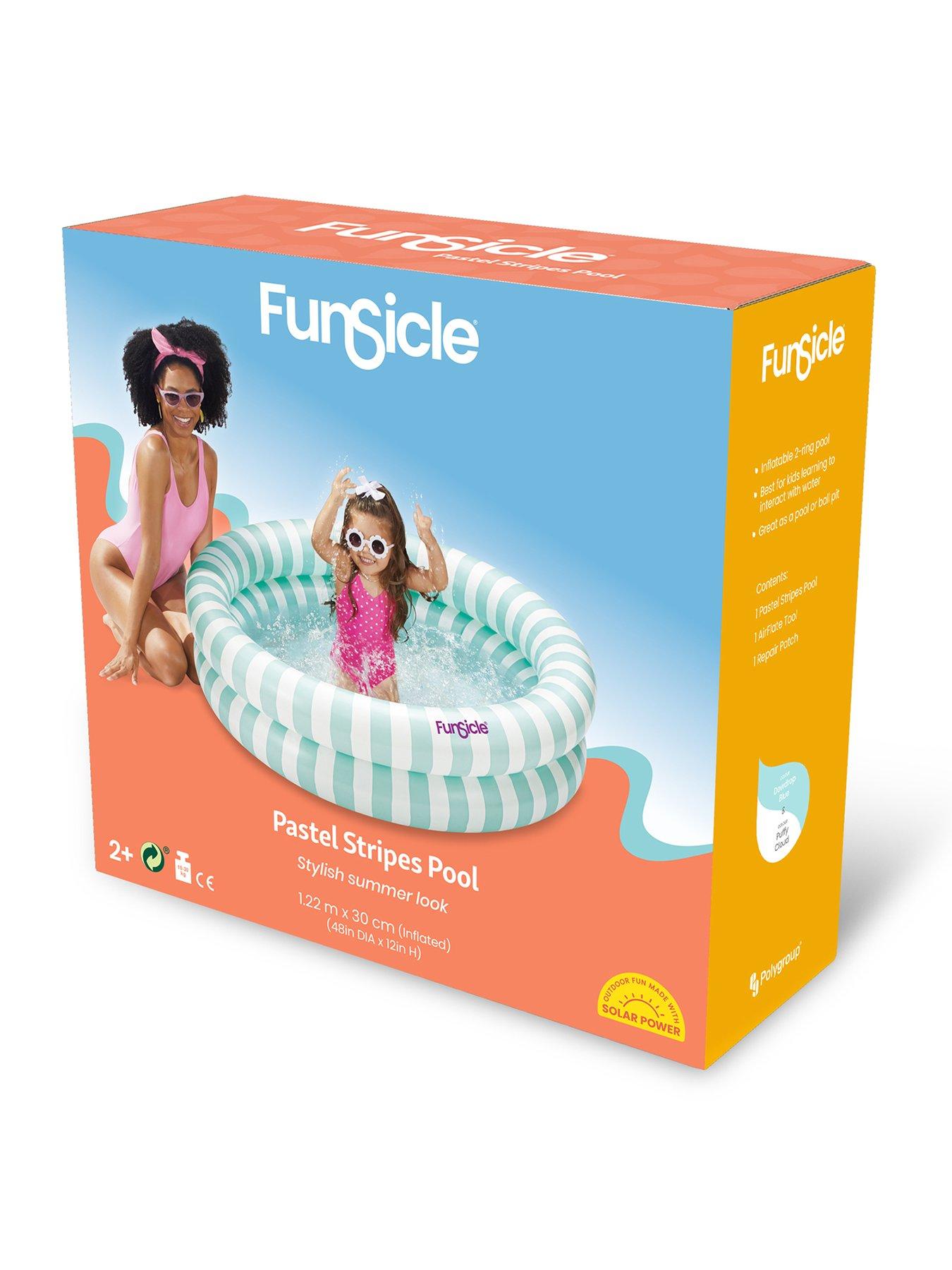 Image 6 of 7 of Funsicle 4ft Pastel Stripes Inflatable Pool