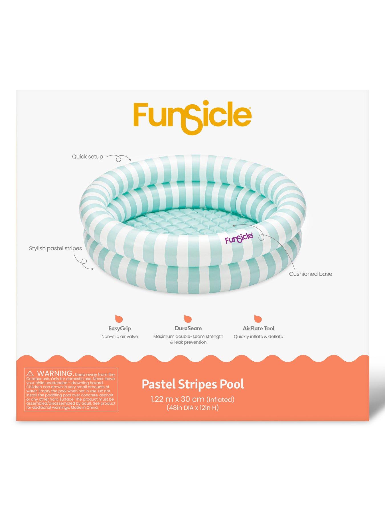 Image 7 of 7 of Funsicle 4ft Pastel Stripes Inflatable Pool