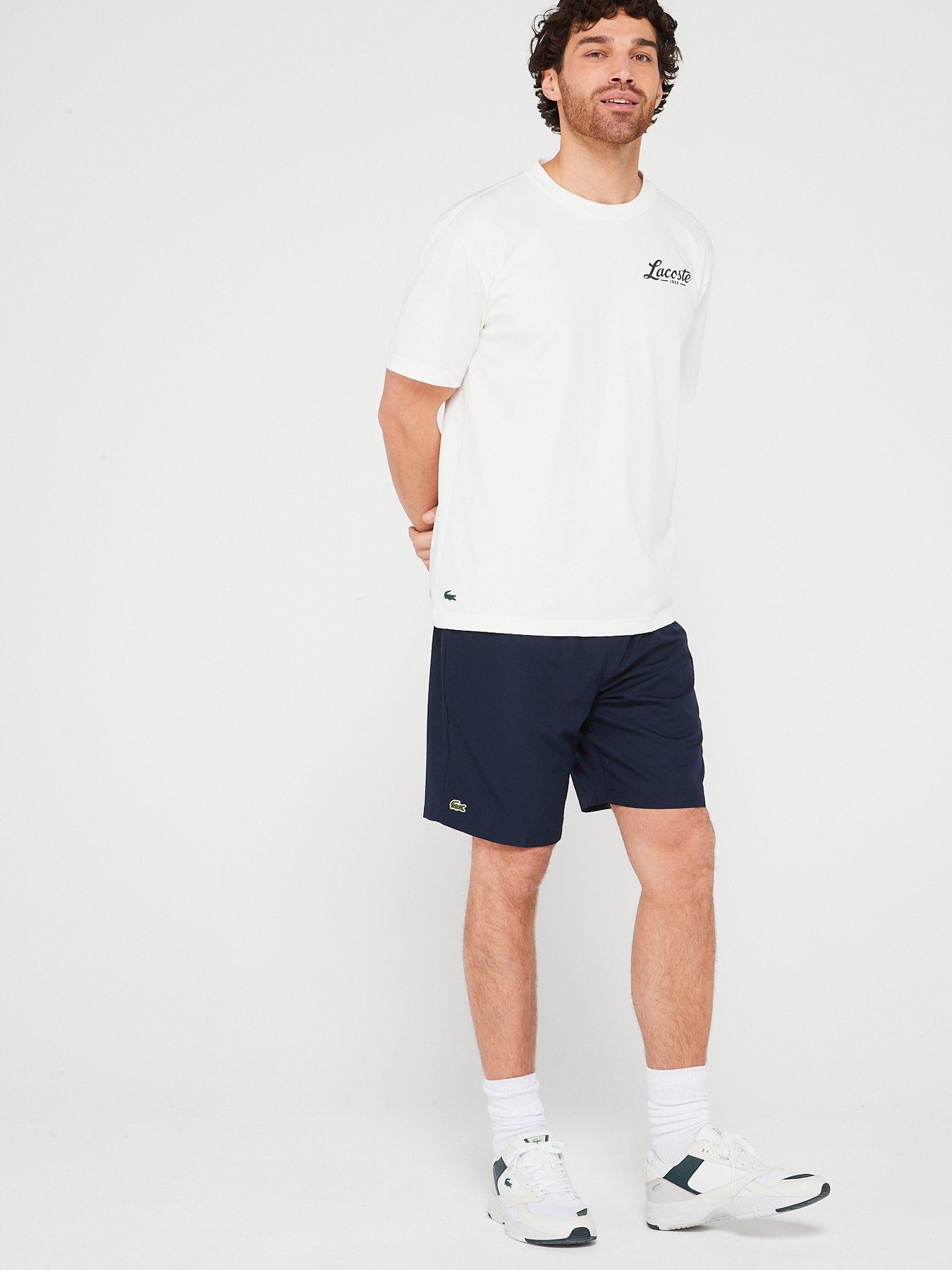  image of lacoste-woven-drawstring-shorts-dark-blue